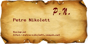 Petre Nikolett névjegykártya