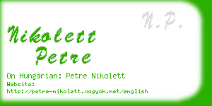 nikolett petre business card
